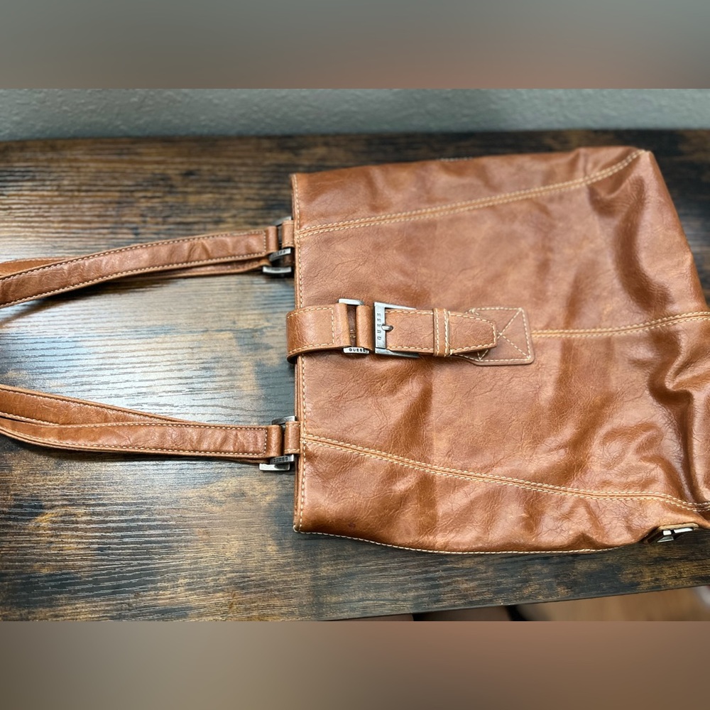 guess leather satchel bag
